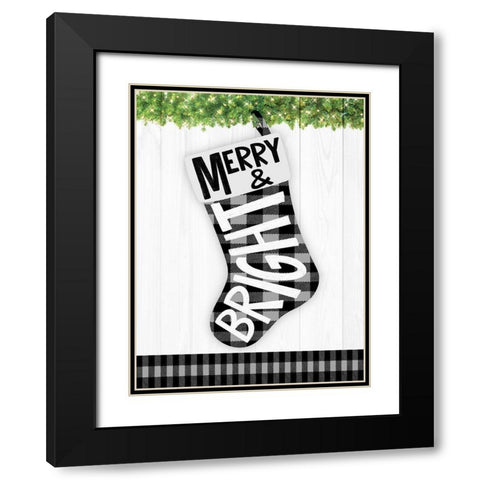 Joy Stocking 2 Black Modern Wood Framed Art Print with Double Matting by Prime, Marcus