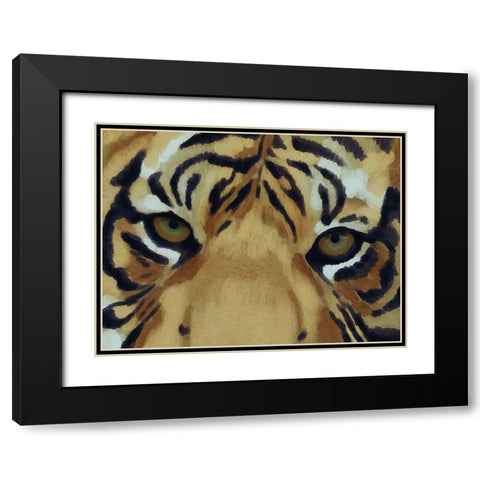 Tiger Burst 1 Black Modern Wood Framed Art Print with Double Matting by Prime, Marcus