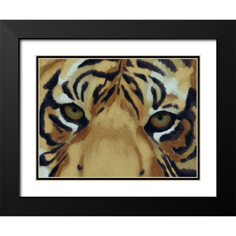 Tiger Burst 1 Black Modern Wood Framed Art Print with Double Matting by Prime, Marcus