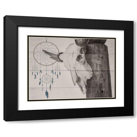 Dreaming Skull Black Modern Wood Framed Art Print with Double Matting by Prime, Marcus