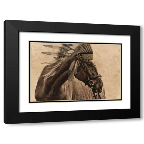 Native Horse Black Modern Wood Framed Art Print with Double Matting by Prime, Marcus