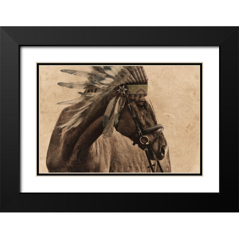 Native Horse Black Modern Wood Framed Art Print with Double Matting by Prime, Marcus