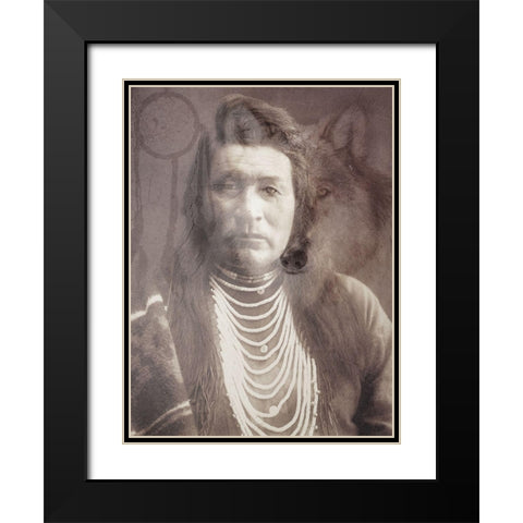 Wolf Dreamer Black Modern Wood Framed Art Print with Double Matting by Prime, Marcus