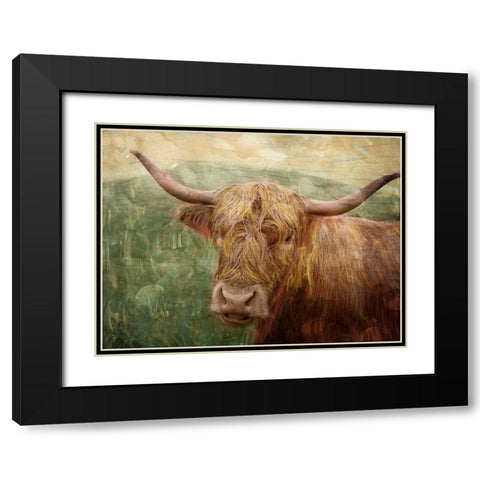 Hairy Bull Black Modern Wood Framed Art Print with Double Matting by Prime, Marcus