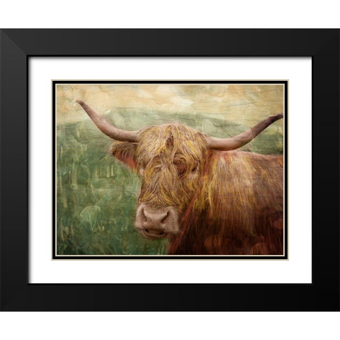 Hairy Bull Black Modern Wood Framed Art Print with Double Matting by Prime, Marcus
