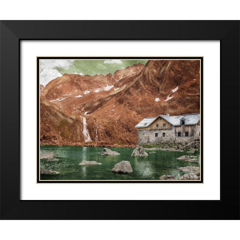 Fall Lake 1 Black Modern Wood Framed Art Print with Double Matting by Prime, Marcus