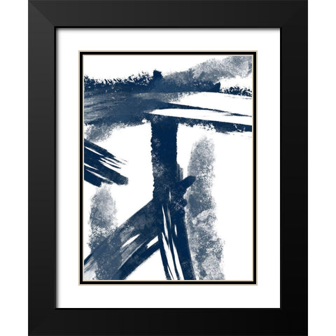 Navy Striking Seams 1 Black Modern Wood Framed Art Print with Double Matting by Prime, Marcus