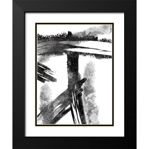 Striking Seams 1 Black Modern Wood Framed Art Print with Double Matting by Prime, Marcus