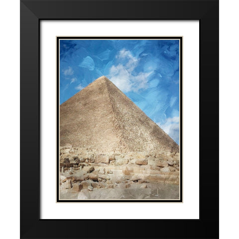 Pyramid Of Giza Black Modern Wood Framed Art Print with Double Matting by Prime, Marcus