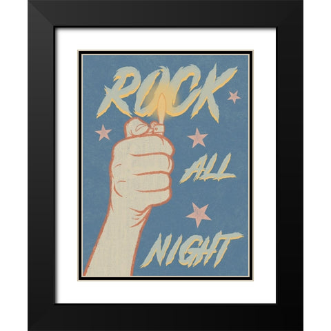 Rock All Night Black Modern Wood Framed Art Print with Double Matting by Prime, Marcus