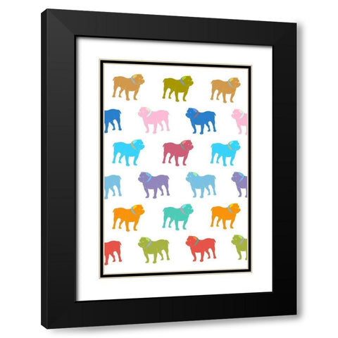 Bulldog Pattern 1 Black Modern Wood Framed Art Print with Double Matting by Prime, Marcus