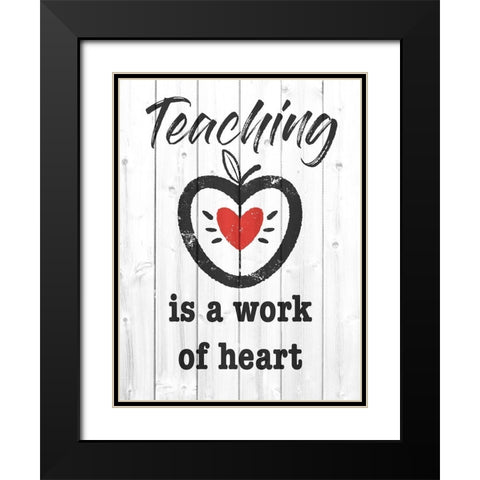 Teaching Heart 1 Black Modern Wood Framed Art Print with Double Matting by Prime, Marcus