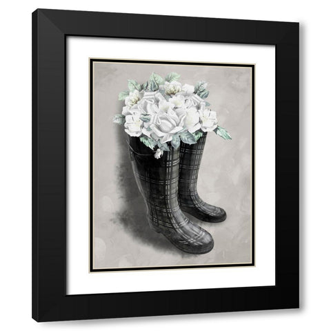Rain Fall Blooms 1 Black Modern Wood Framed Art Print with Double Matting by Prime, Marcus