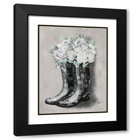 Rain Fall Blooms 2 Black Modern Wood Framed Art Print with Double Matting by Prime, Marcus