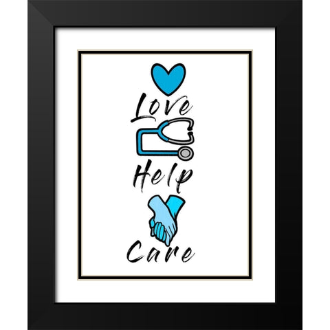 Love Help Care Black Modern Wood Framed Art Print with Double Matting by Prime, Marcus