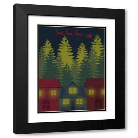 Merry Night Black Modern Wood Framed Art Print with Double Matting by Prime, Marcus