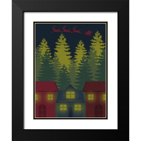 Merry Night Black Modern Wood Framed Art Print with Double Matting by Prime, Marcus