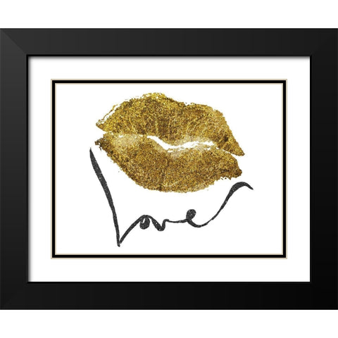 Loving Glitter Kiss Black Modern Wood Framed Art Print with Double Matting by Prime, Marcus