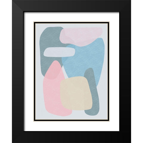 Rubiks Pastel Splat 1 Black Modern Wood Framed Art Print with Double Matting by Prime, Marcus