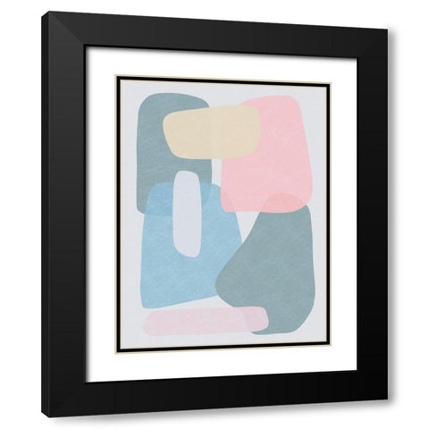 Rubiks Pastel Splat 2 Black Modern Wood Framed Art Print with Double Matting by Prime, Marcus