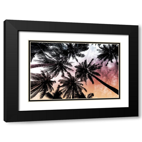 Sunset Palms 2 Black Modern Wood Framed Art Print with Double Matting by Prime, Marcus