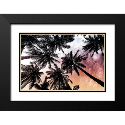 Sunset Palms 2 Black Modern Wood Framed Art Print with Double Matting by Prime, Marcus