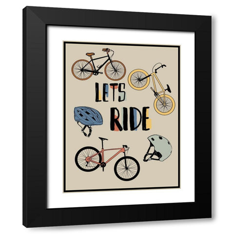 Lets Ride Black Modern Wood Framed Art Print with Double Matting by Prime, Marcus