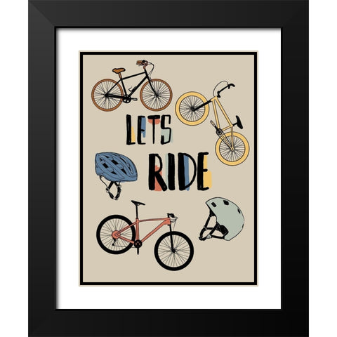 Lets Ride Black Modern Wood Framed Art Print with Double Matting by Prime, Marcus