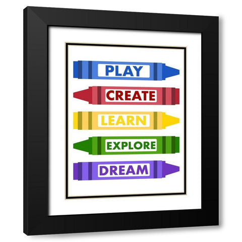 Colorful Rules Black Modern Wood Framed Art Print with Double Matting by Prime, Marcus