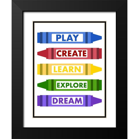 Colorful Rules Black Modern Wood Framed Art Print with Double Matting by Prime, Marcus