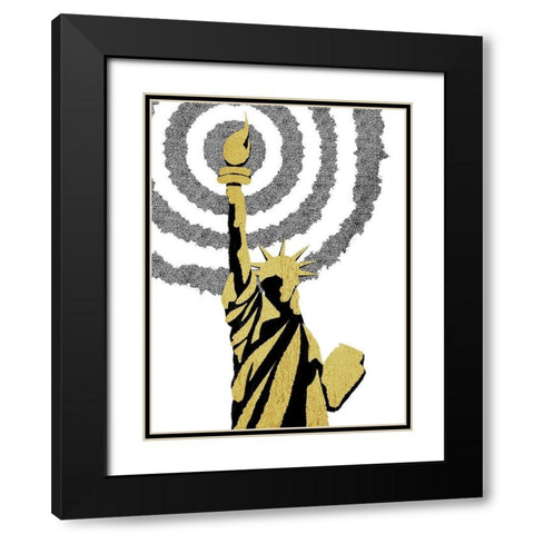 Golden Liberty Black Modern Wood Framed Art Print with Double Matting by Prime, Marcus