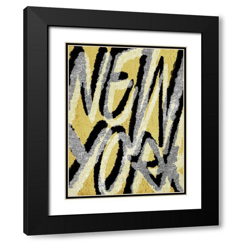 Golden New York Black Modern Wood Framed Art Print with Double Matting by Prime, Marcus