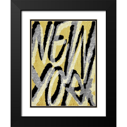 Golden New York Black Modern Wood Framed Art Print with Double Matting by Prime, Marcus