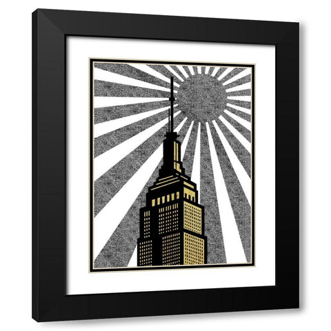 Golden Skyscraper Black Modern Wood Framed Art Print with Double Matting by Prime, Marcus