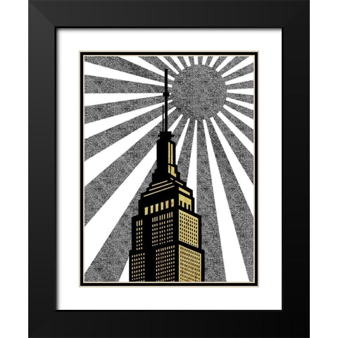 Golden Skyscraper Black Modern Wood Framed Art Print with Double Matting by Prime, Marcus
