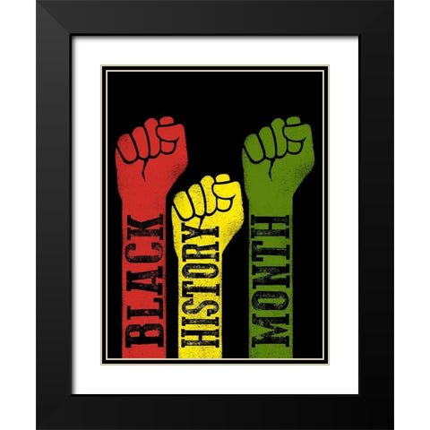 Proudful Fist Black Modern Wood Framed Art Print with Double Matting by Prime, Marcus