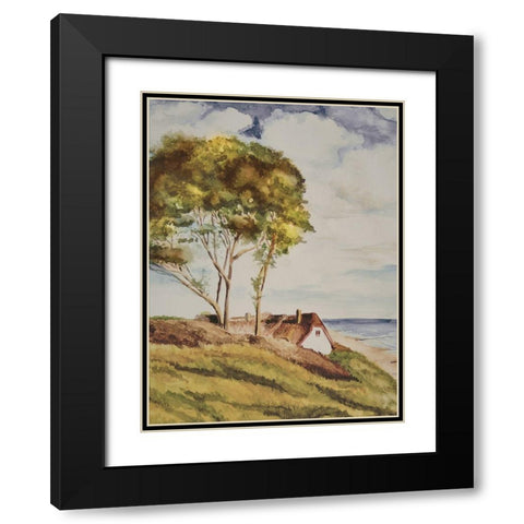 Fall Cabin Escape Black Modern Wood Framed Art Print with Double Matting by Prime, Marcus