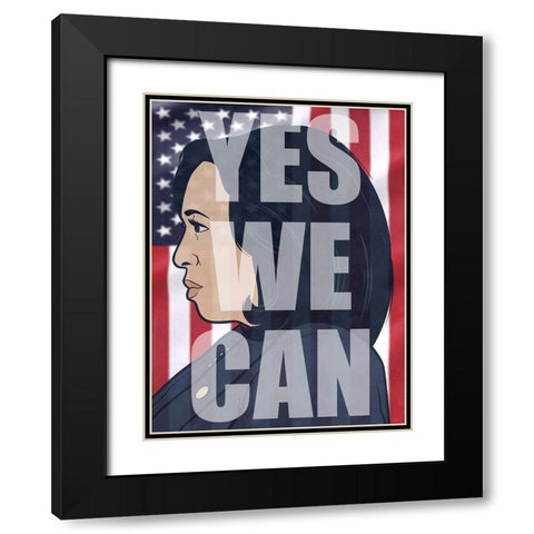 Yes We Can Black Modern Wood Framed Art Print with Double Matting by Prime, Marcus