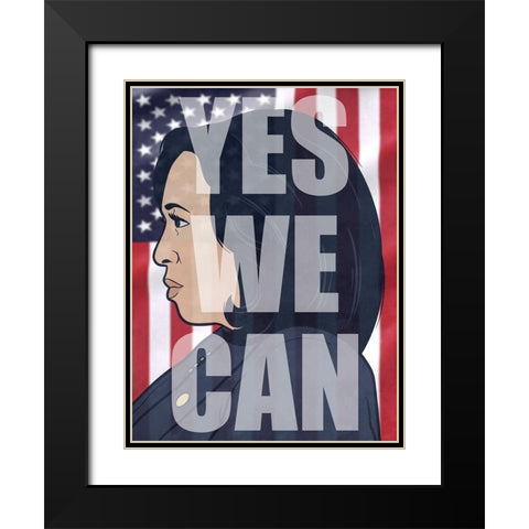 Yes We Can Black Modern Wood Framed Art Print with Double Matting by Prime, Marcus