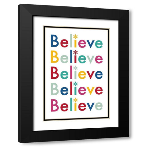 Believe Repeat. Black Modern Wood Framed Art Print with Double Matting by Prime, Marcus