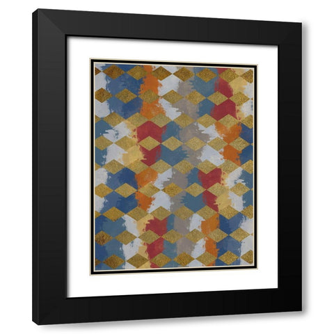 Striking Strokes Black Modern Wood Framed Art Print with Double Matting by Prime, Marcus