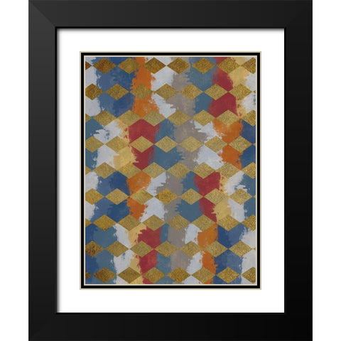Striking Strokes Black Modern Wood Framed Art Print with Double Matting by Prime, Marcus