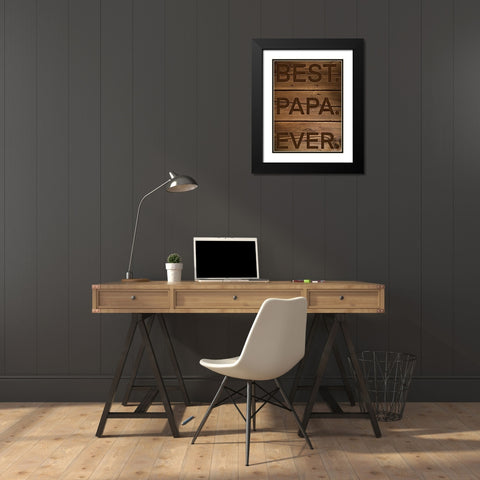 Best Papa Ever Black Modern Wood Framed Art Print with Double Matting by Prime, Marcus