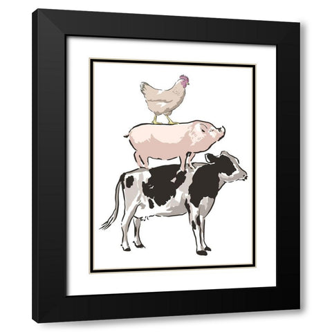 Barn Friends 1 Black Modern Wood Framed Art Print with Double Matting by Prime, Marcus