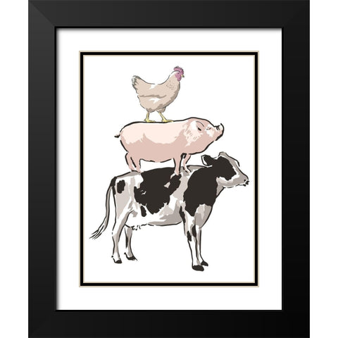 Barn Friends 1 Black Modern Wood Framed Art Print with Double Matting by Prime, Marcus