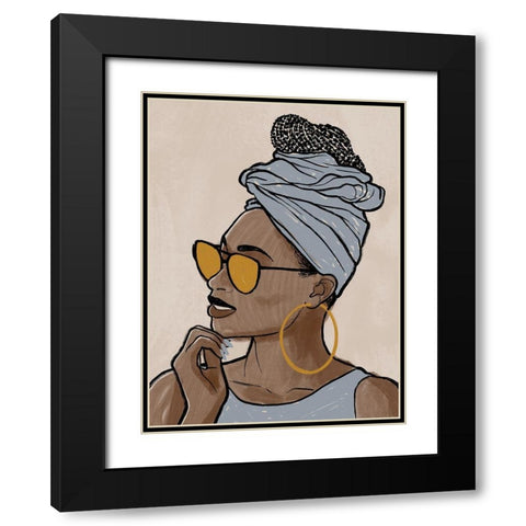 Fierce Model 2 Black Modern Wood Framed Art Print with Double Matting by Prime, Marcus