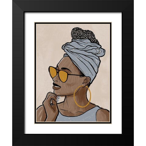 Fierce Model 2 Black Modern Wood Framed Art Print with Double Matting by Prime, Marcus