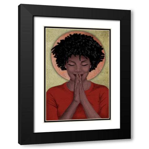 Praying Goddess 2 Black Modern Wood Framed Art Print with Double Matting by Prime, Marcus