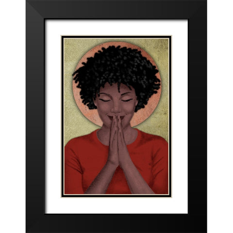 Praying Goddess 2 Black Modern Wood Framed Art Print with Double Matting by Prime, Marcus