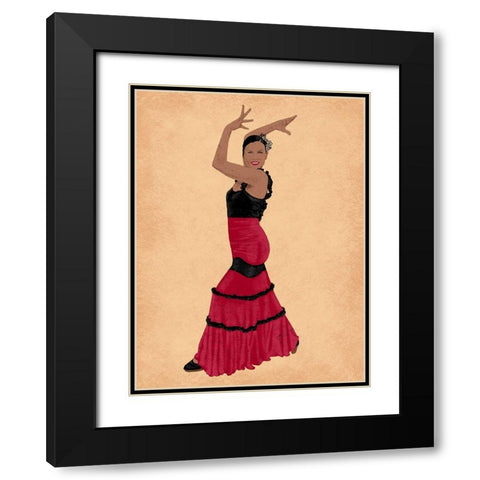 Flamingo Dancer 1 Black Modern Wood Framed Art Print with Double Matting by Prime, Marcus